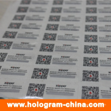 Etiquetas anti-falsificação feitas sob encomenda do holograma com impressão do código de Qr